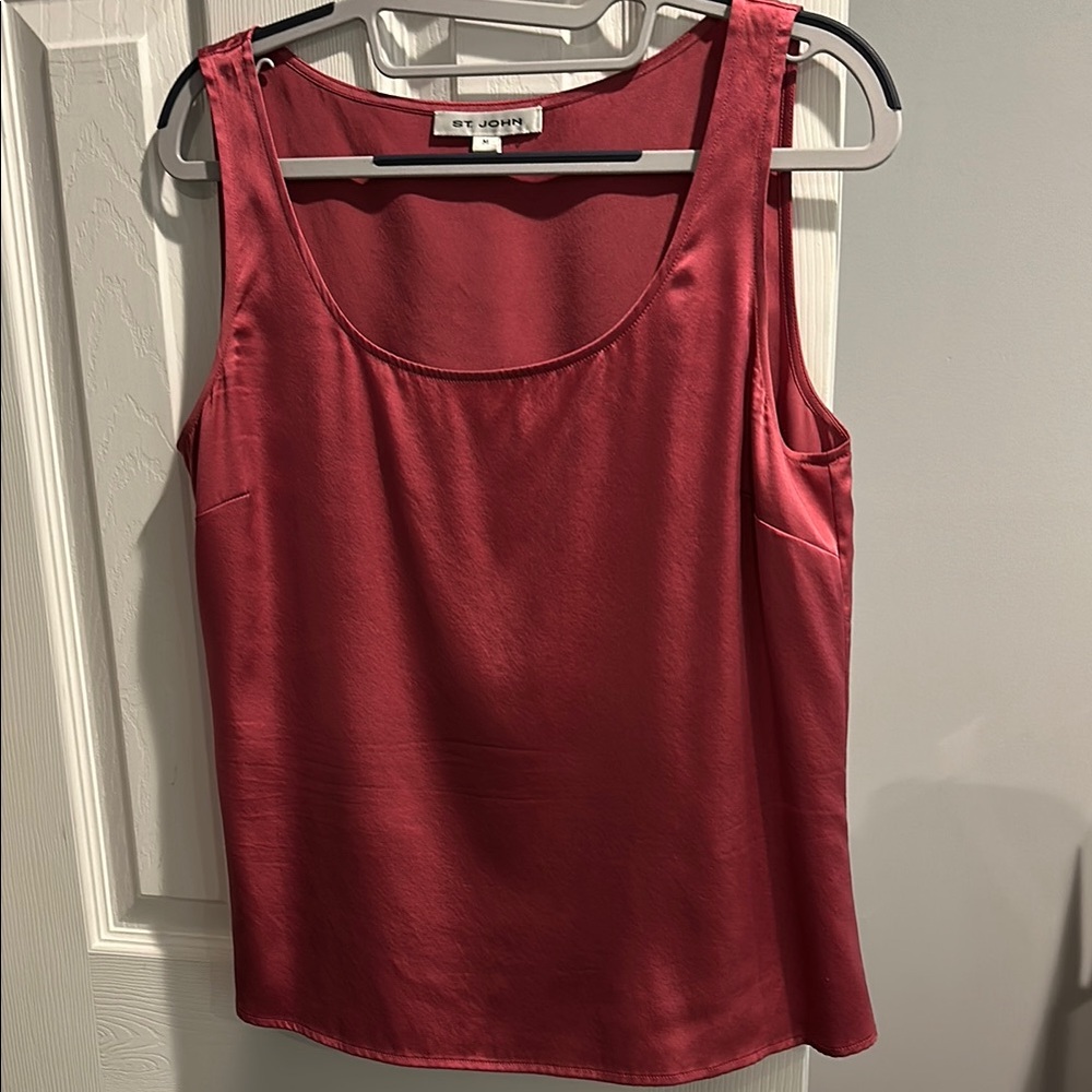 St. John Rose Silk Tank Top- medium